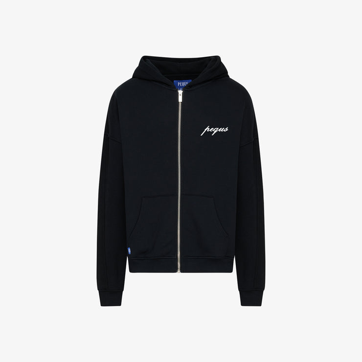 Pequs Scripted Chest Logo Zip Hoodie