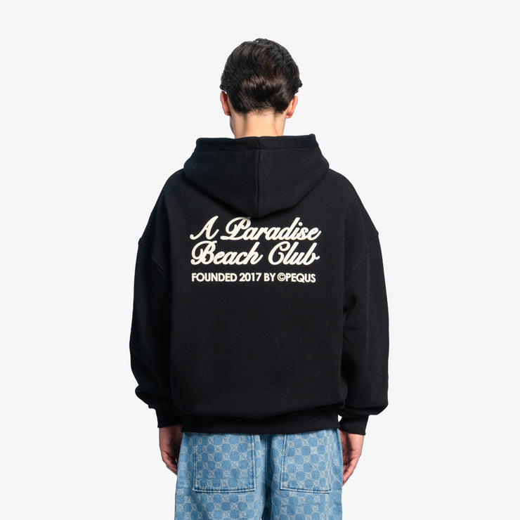 Pequs A Paradise Beach Club Back Logo Zip Hoodie