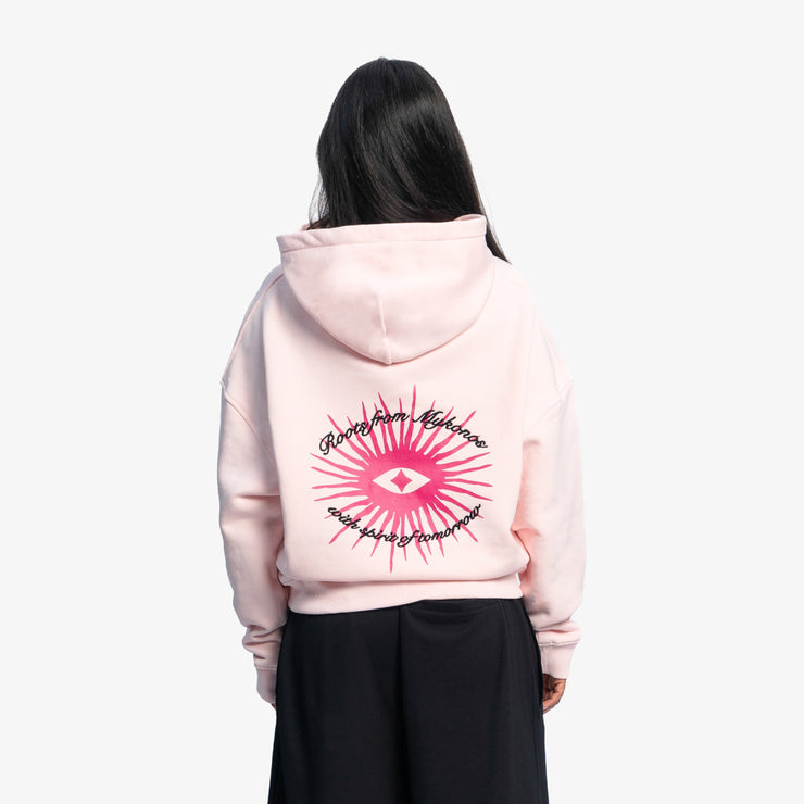 Pequs A Paradise Beach Club Graphic Cropped Hoodie