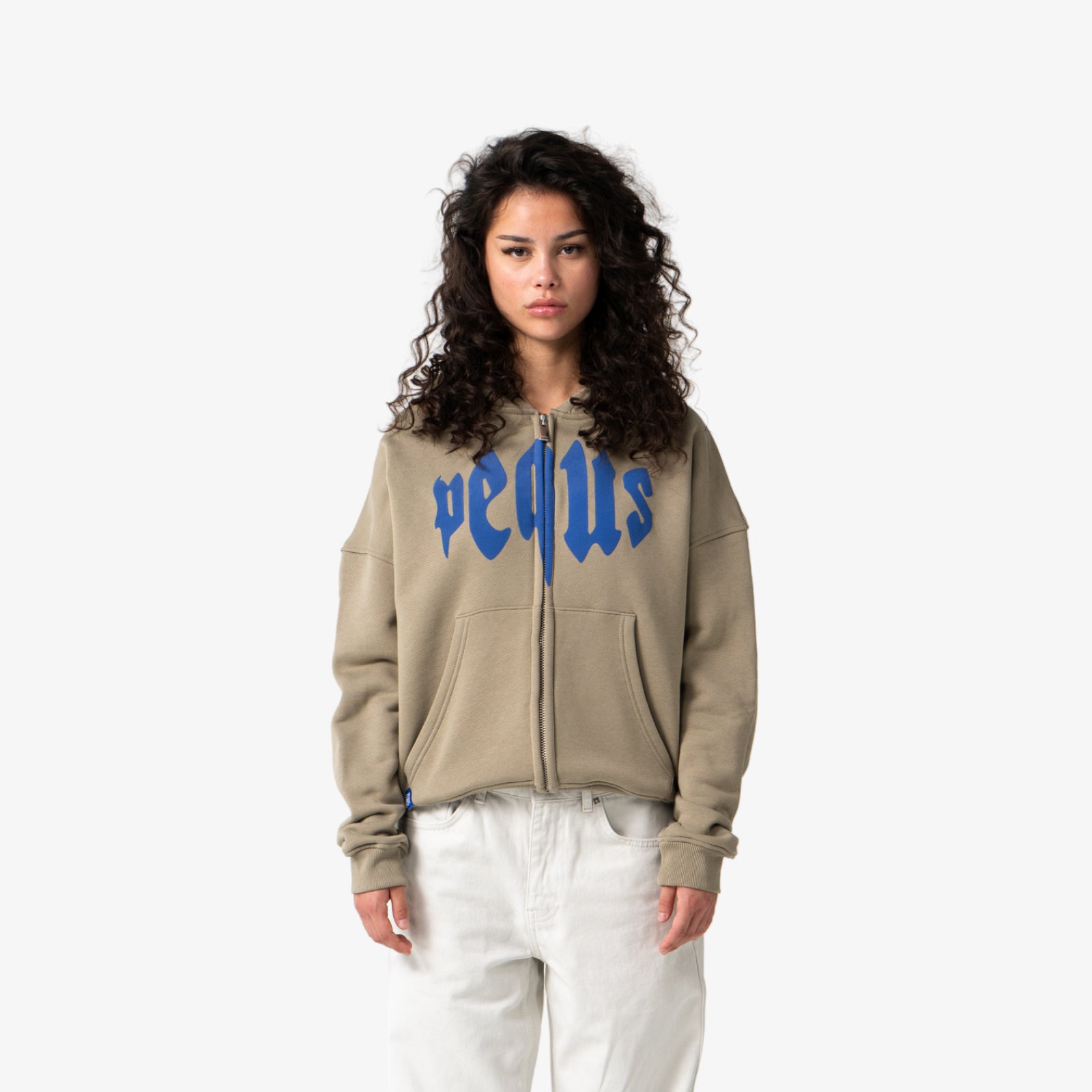 Cropped Mythic Logo Zip Hoodie