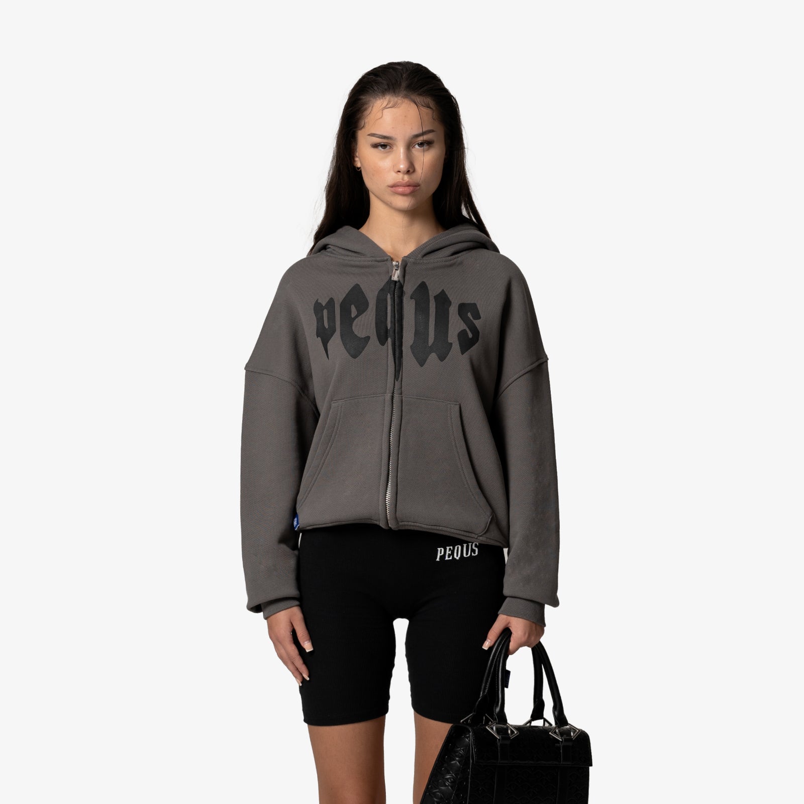 Cropped Mythic Logo Zip Hoodie